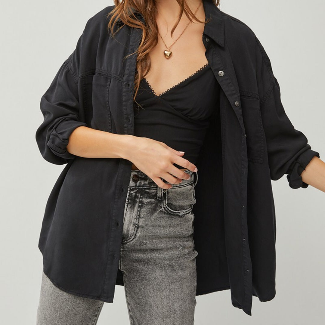 Risen Oversized Tencel Shirt W/ Pockets