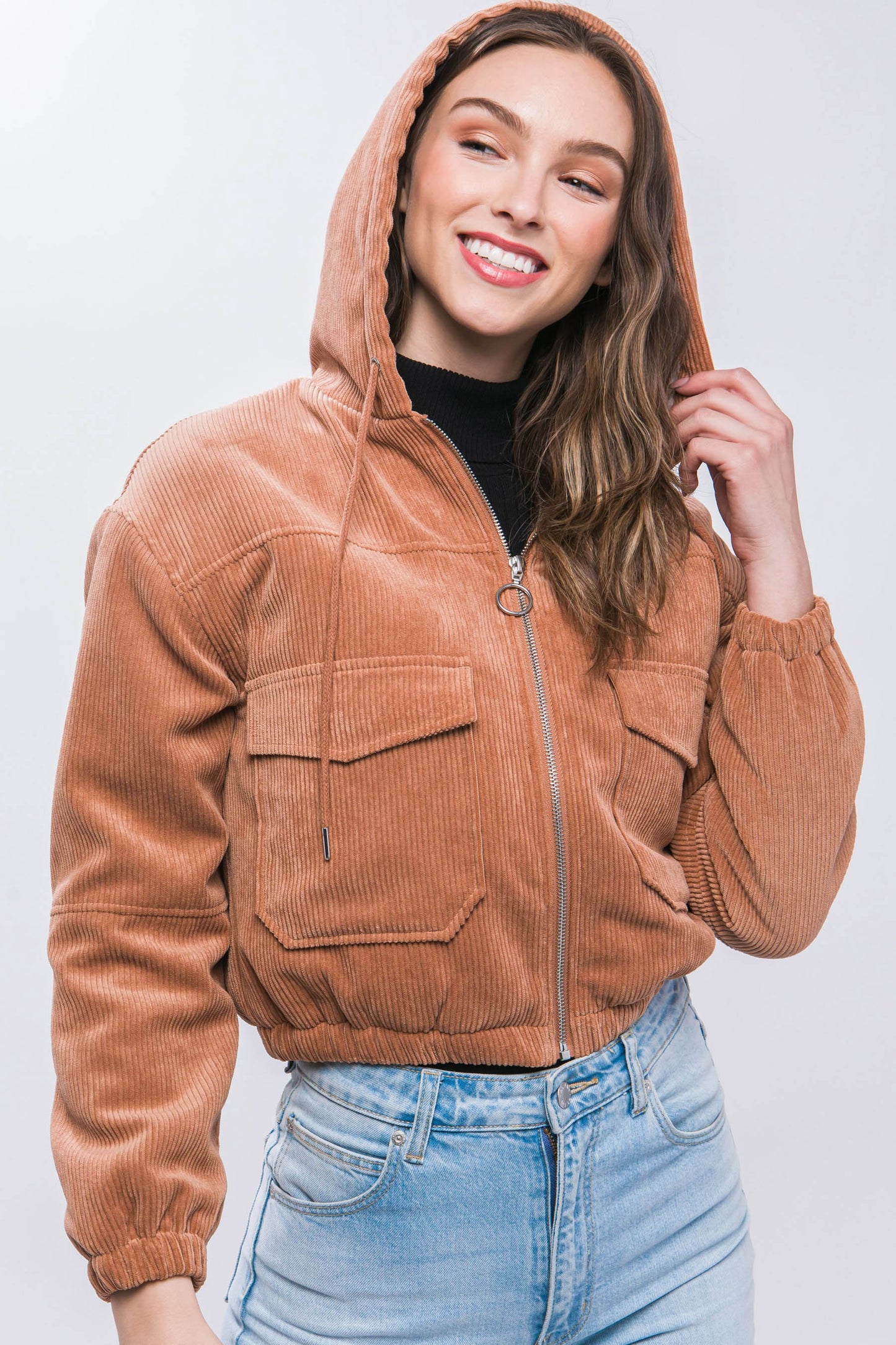 Retro Cropped Corduroy Jacket