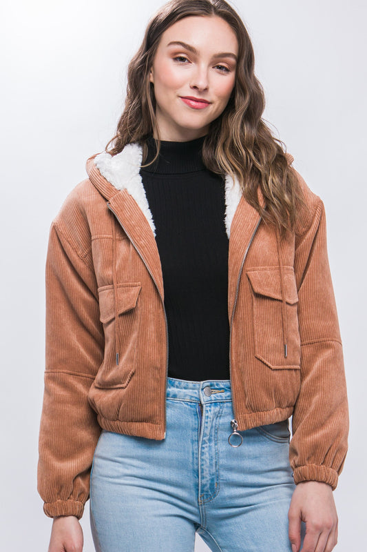 Retro Cropped Corduroy Jacket
