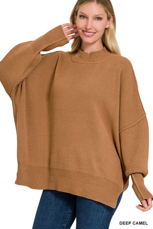Side Slit Oversized Sweater *ONLINE ONLY