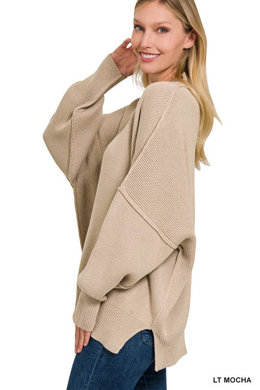 Side Slit Oversized Sweater *ONLINE ONLY