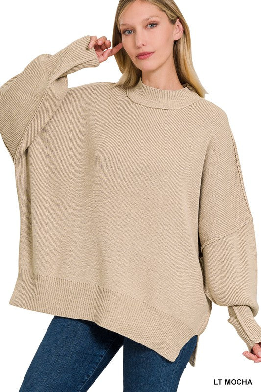 Side Slit Oversized Sweater *ONLINE ONLY