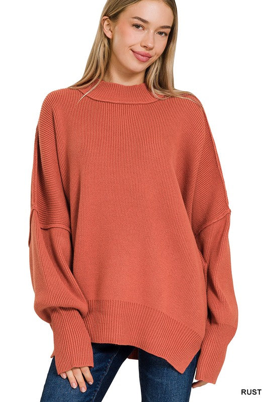 Side Slit Oversized Sweater *ONLINE ONLY