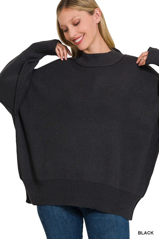 Side Slit Oversized Sweater *ONLINE ONLY