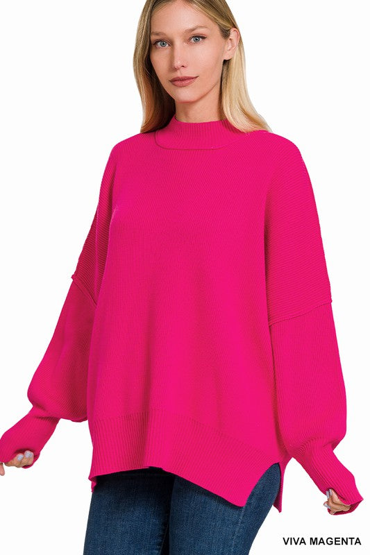 Side Slit Oversized Sweater *ONLINE ONLY