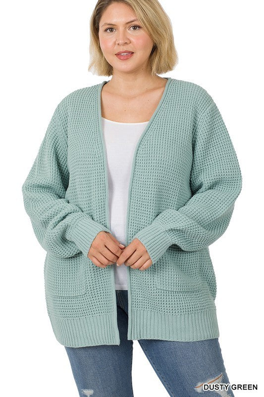Plus Waffle Cardigan