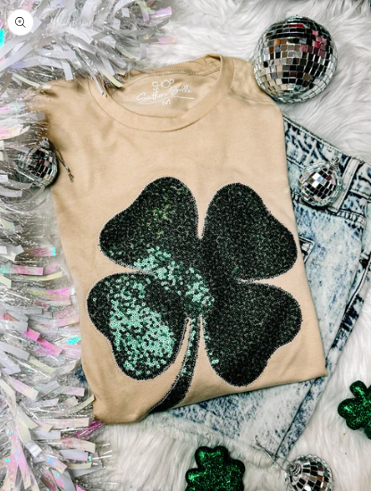 Sequin Shamrock Tee