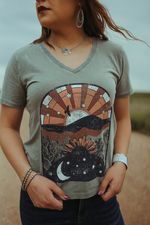 Rock & Roll Denim Sunrise & Sunflower Graphic Tee